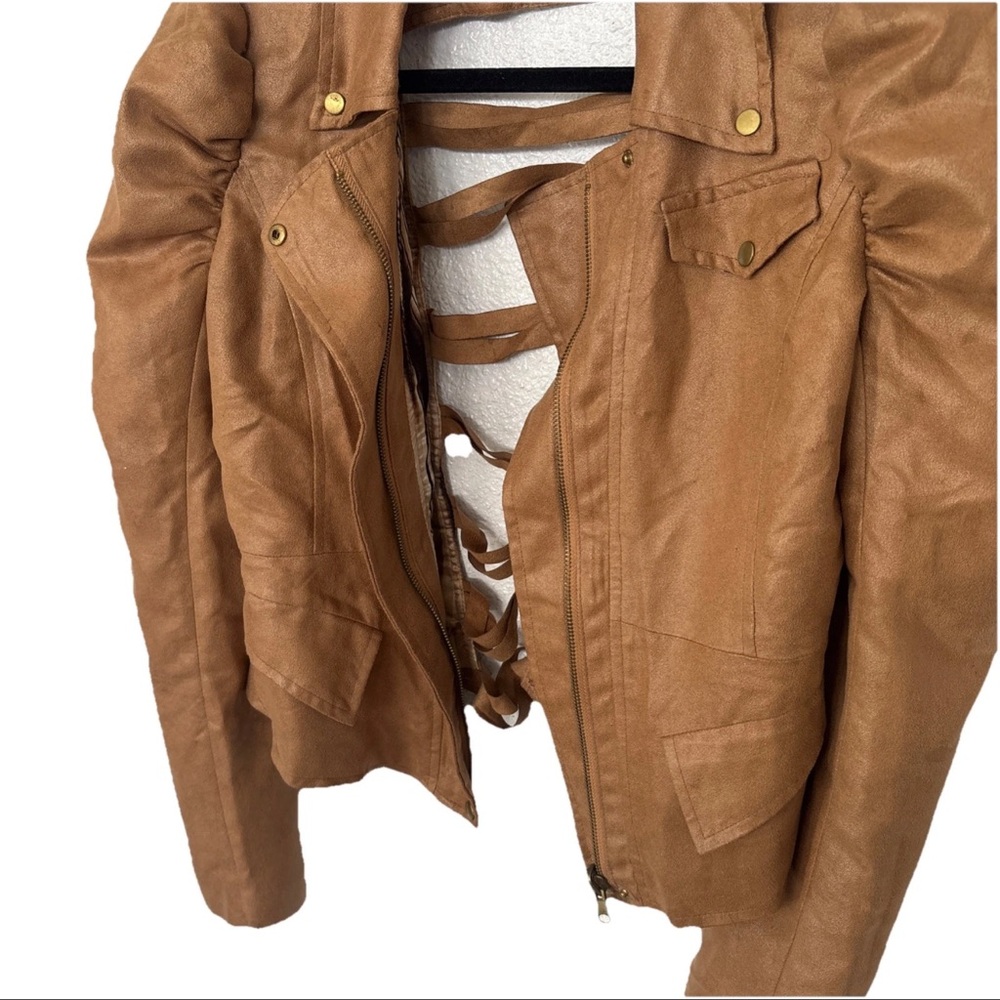 Gracia Women's Rust brown Faux suede Lightweight Jacket Size M - Picture 15 of 16
